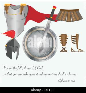 L'Armure de Dieu le Christianisme Jésus Christ Bataille Vector Illustration Illustration de Vecteur