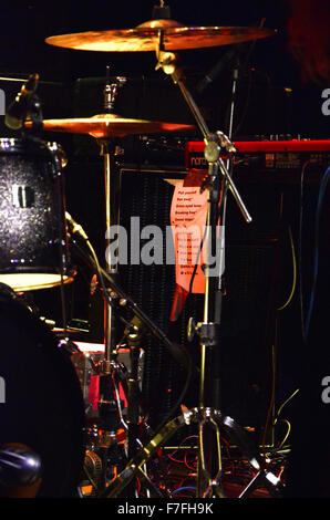 Set list de Layla Zoe's Band at de Groenendaal Weert, Pays-Bas, au cours de sa tournée 2015 Banque D'Images