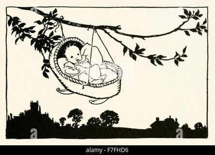 'Hush-a-bye, baby, sur l'arbre top' de 'autres Goose - La Vieille des comptines' illustration par Arthur Rackham (1867-1939). Voir la description pour plus d'informations. Banque D'Images