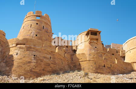 Vue extérieure du Fort de Jaisalmer, Jaisalmer, Rajasthan, India Banque D'Images