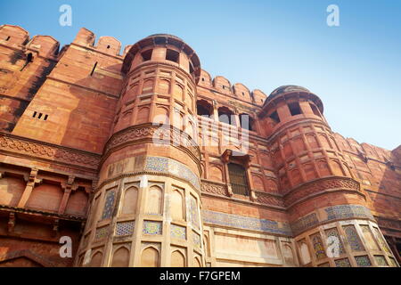 Agra Fort Rouge - l'Amar Singh Gate, Inde Banque D'Images
