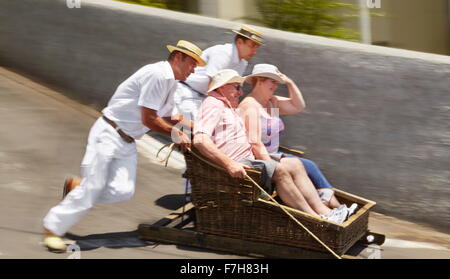 La piste de luge (luge), Monte, l'île de Madère, Portugal Banque D'Images