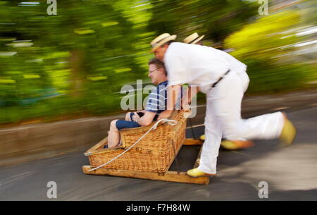 La piste de luge (luge), Monte, l'île de Madère, Portugal Banque D'Images