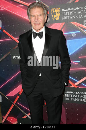 Assister à des célébrités 2015 Jaguar Land Rover British Academy Britannia Awards présentés par American Airlines au Beverly Hilton Hotel à Beverly Hills. En vedette : Harrison Ford Où : Los Angeles, California, United States Quand : 30 Oct 2015 Banque D'Images