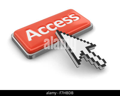 Bouton de curseur et d'accès. Image avec clipping path Banque D'Images