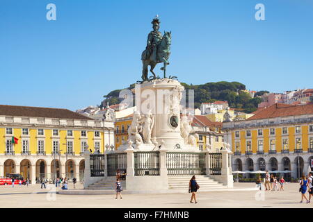 Place du Commerce (Praça do Comercio), monument du roi José I, Lisbonne, Portugal Banque D'Images