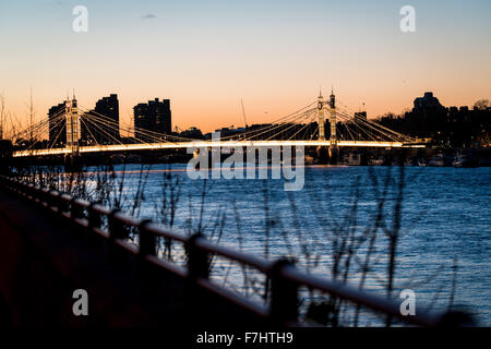 À la Tamise jusqu'à l'Albert Bridge. Banque D'Images