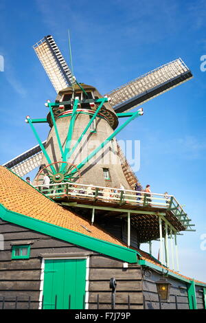 Les moulins à vent de Zaanse Schans - Hollande Pays-Bas Banque D'Images