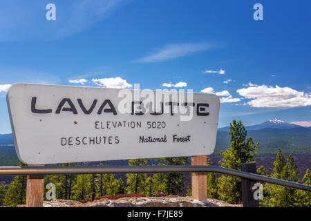 Vue du volcan lave Butte, Monument Volcanique National Newberry, Oregon, USA Banque D'Images