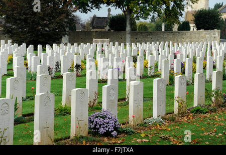 D jour,6 juin 1944, Ranville, British War Cemetery and Memorial, première ville libérée de France, Calvados, Normandie, France, LA PREMIÈRE GUERRE MONDIALE Banque D'Images