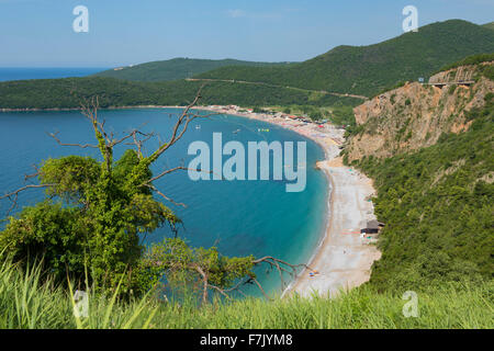 Près de Budva, Monténégro. La plage de Jaz. Banque D'Images