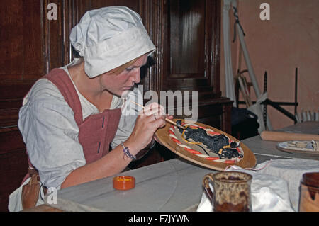 La vie Tudor, Décorez un gâteau Kentwell Hall re-construction Suffolk Banque D'Images