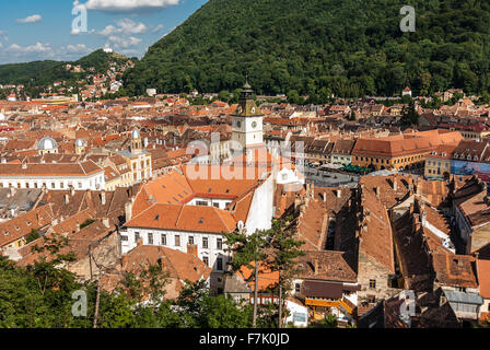 Vue de la vieille ville de Brasov. Banque D'Images