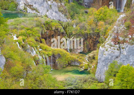 Le parc national des Lacs de Plitvice, Croatie, Europe Banque D'Images