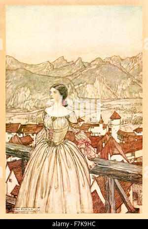 'Bertalda' de 'Agata' illustré par Arthur Rackham (1867-1939). Voir la description pour plus d'informations. Banque D'Images