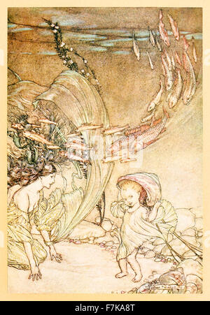 'L'enfance de l'Undine Undine'' de 'illustré par Arthur Rackham (1867-1939). Voir la description pour plus d'informations. Banque D'Images