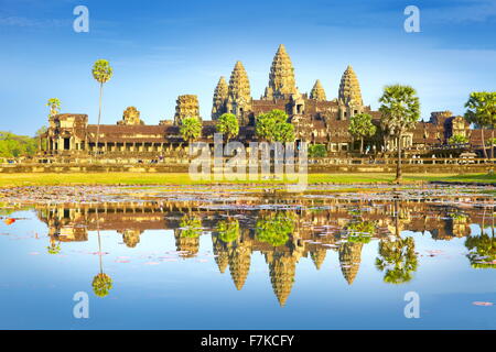 Angkor - ville monumentale qui est resté après l'ancienne capitale de l'empire Khmer, le Cambodge, Angkor Wat Temple, l'Asie (UNESCO) Banque D'Images