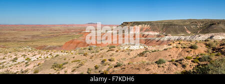Badlands colorés, Painted Desert, Petrified Forest National Park, Arizona USA Banque D'Images
