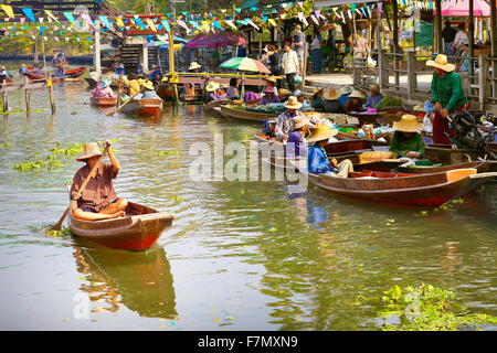 Bangkok - Tha Kha Marché flottant près de Bangkok, Thaïlande Banque D'Images