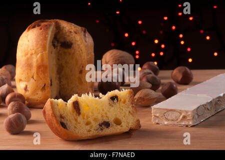 Panettone italien traditionnel cake pour Noël Banque D'Images