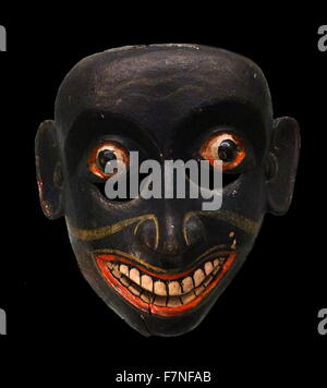 Représentant un masque de démon s'inscrit, de Sri Lanka. Datée 1880 Banque D'Images