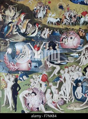 Détail de la 'Le Jardin des Délices' triptyque peint par le maître Russisch Début de Jérôme Bosch. Création : 1503-1504 Banque D'Images