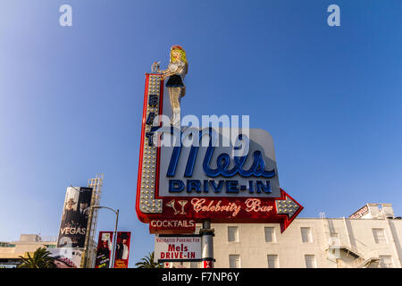 Mels Drive Inn Hollywood Sign in Banque D'Images