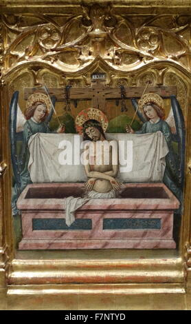 Retable de l'Epiphanie par Joan Reixach (1411-1492) peintre espagnol et miniaturiste. En date du 15e siècle Banque D'Images