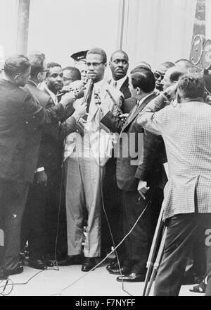 Malcolm X (1925 - 1965), né Malcolm Little. Ministre américain musulman et militant des droits de l'homme. Banque D'Images