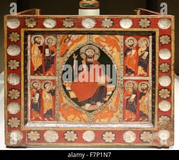 Retable représentant Saint Villa romaine, avec une croix de Bagergue. En date du 13e siècle Banque D'Images