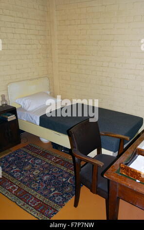 Chambre à coucher dans les Cabinet War Rooms bunker, Londres ; l'Angleterre. La guerre chambres étaient utilisés par le gouvernement britannique en tant que protection des ministres de premier plan au cours de la seconde guerre mondiale. Banque D'Images