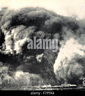 Photographie d'une tempête de poussière dans le Texas. Datée 1935 Banque D'Images