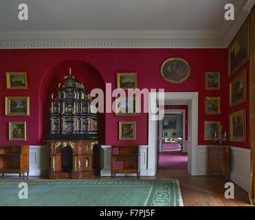 Le Cabinet du pape vu dans la salle du Cabinet à Stourhead, Wiltshire. Stourhead House contient une bibliothèque Regency uniques, meubles et peintures d'inspiration de Chippendale. Banque D'Images