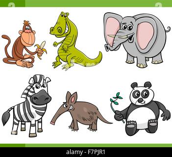 Cartoon Illustration de l'ensemble des caractères d'animaux sauvages Illustration de Vecteur