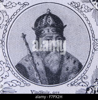 Vladimir Sviatoslavich le grand;c. 958 - 1015 prince de Novgorod., grand prince de Kiev, et gouverneur de la Rus' de 980 à 1015. Banque D'Images