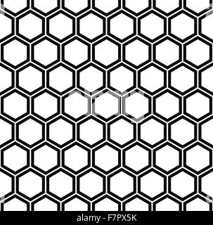 Répéter le noir et blanc motif hexagonal Illustration de Vecteur