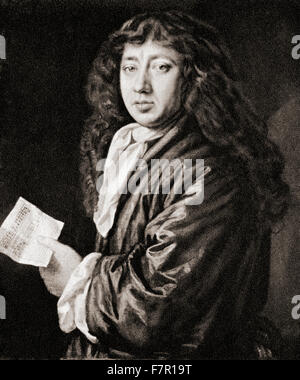 Samuel Pepys, 1633 - 1703. L'administrateur de la marine anglaise, membre du Parlement et un journal intime. Après la peinture de John Hayls. Banque D'Images