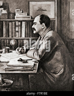 Joseph Rudyard Kipling, 1865 - 1936. English nouvelliste, poète, et écrivain. Après le tableau par Sir Philip Burne-Jones. Banque D'Images