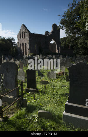 Abbaye gris, County Down. Abbaye gris est un prieuré cistercienne et dans le village d'Grayabbey. NT PAS LA TERRE. Banque D'Images