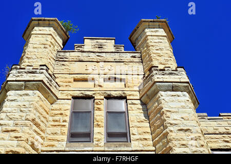 Un bâtiment ajouté en 1896 à la norme Joliet Correctional Centre, également connu sous le pénitencier d'état de l'Illinois et la prison de Joliet. Joliet, Illinois, USA. Banque D'Images