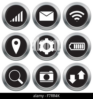 Une sélection d'icônes liés téléphone isolé sur fond blanc Banque D'Images