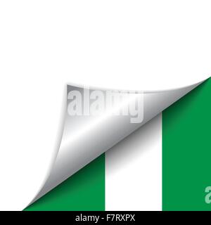 Drapeau du pays Nigéria Page tournant Illustration de Vecteur