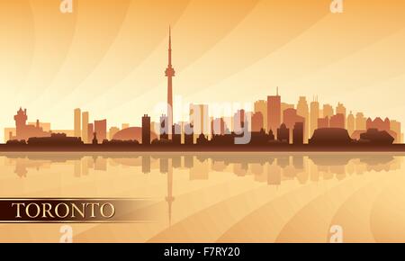 Toronto city skyline silhouette background Illustration de Vecteur