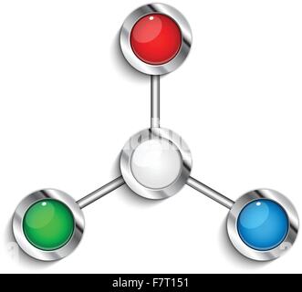 Points de connexion des cercles colorés Illustration de Vecteur
