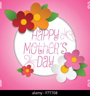 Happy Mothers Day Card avec des fleurs Illustration de Vecteur