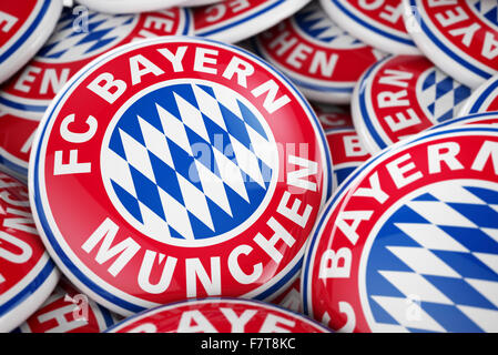 FC Bayern Munich, boutons, football article de ventilateur Banque D'Images