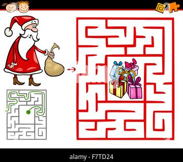 Jeu de labyrinthe ou dédale cartoon Illustration de Vecteur