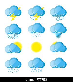 icônes météo Illustration de Vecteur