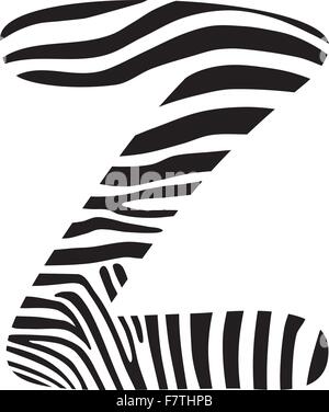 Zebra, police lettre Z Illustration de Vecteur