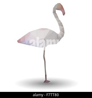 Illustration de l'abrégé dans flamingo origami sur fond blanc Illustration de Vecteur